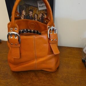 Tignanello Vibrant Orange Shoulder Bag